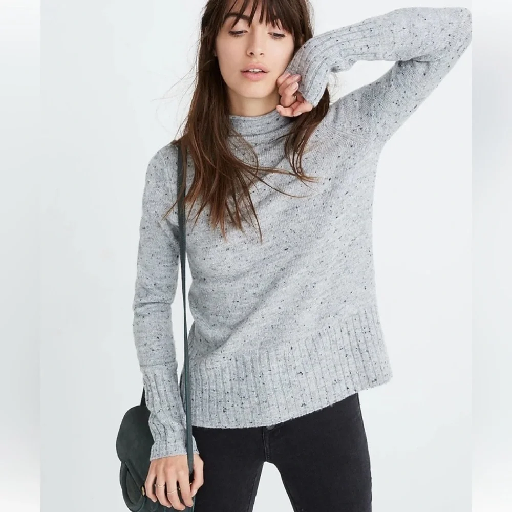 Madewell Donegal Wool Blend Turtleneck Sweater - Picture 1 of 6